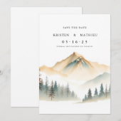 Boho Custom Mountain Save The Date (Voorkant / Achterkant)