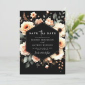 Boho Custom Peach Wedding Save The Date (Staand voorkant)