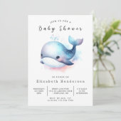 Boho Custom Whale Baby shower Kaart (Staand voorkant)