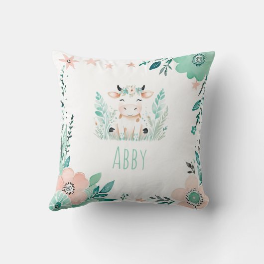 Boho Cute Calf Coussin Pastel Green (Verso)