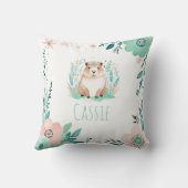 Boho Cute Capybara Coussin Pastel Green (Verso)