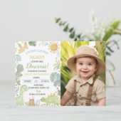 Boho Cute Dinosaures Boy Invitation Anniversaire (Debout devant)