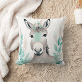 Boho Cute Donkey Coussin Pastel Green (Couverture)