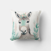 Boho Cute Donkey Coussin Pastel Green (Recto)