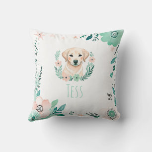 Boho Cute Labrador Coussin Pastel Green
