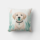 Boho Cute Labrador Coussin Pastel Green (Recto)