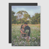 Boho Cute Script Photo Enregistrer La Date Carte M (Devant / Derrière)