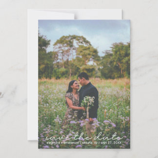 Boho Cute Script Photo Enregistrer La Date Carte M
