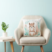 Boho Cute Squirrel Coussin Pastel Green (Chaise)