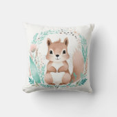 Boho Cute Squirrel Coussin Pastel Green (Recto)