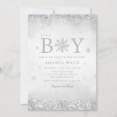 Boho Cute Waterverf Blue Het is een Baby shower. Kaart (Voorkant)