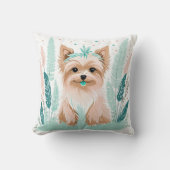 Boho Cute Yorkshire Coussin Pastel Green (Recto)