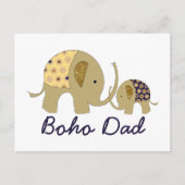 Boho Dad, Gold Elephant Briefkaart (Voorkant)