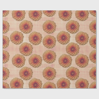 Boho Dahlia Floral Rustic Country Wrapping Paper Cadeaupapier