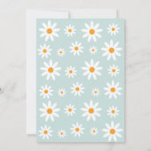 Boho Daisies One Birthday Party invitation Kaart (Achterkant)