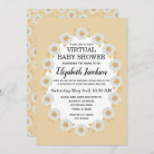 Boho Daisies Virtual Baby shower Invitation Kaart (Voorkant / Achterkant)