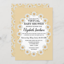 Boho Daisies Virtual Baby shower Invitation Kaart