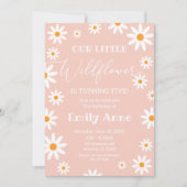 Boho Daisies Wildflower Birthday party invitation (Devant)