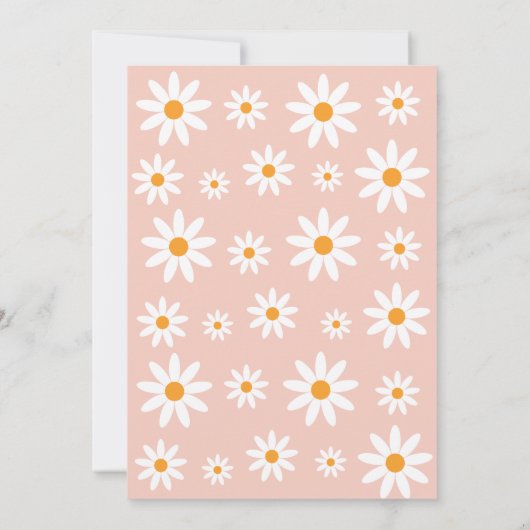 Boho Daisies Wildflower Birthday party invitation (Dos)