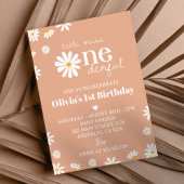 Boho Daisy 1er Anniversaire Invitation