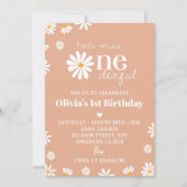 Boho Daisy 1er Anniversaire Invitation (Devant)