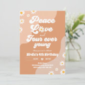 Boho Daisy 4e Verjaardag Vrede Liefde Vier Ooit Jo Kaart (Staand voorkant)