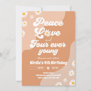 Boho Daisy 4e Verjaardag Vrede Liefde Vier Ooit Jo Kaart