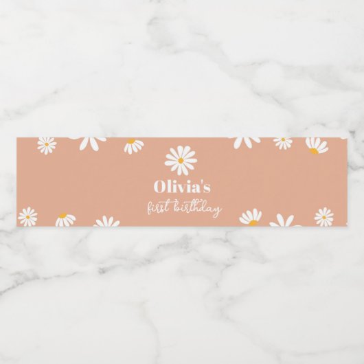 Boho Daisy Anniversaire fête Étiquette bouteille d (Étiquettes simples)