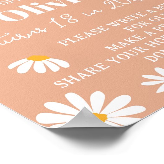 Boho Daisy Anniversaire Heure Capsule Poster (Coin)