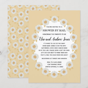 Boho Daisy Baby Girl Baby shower per post Kaart
