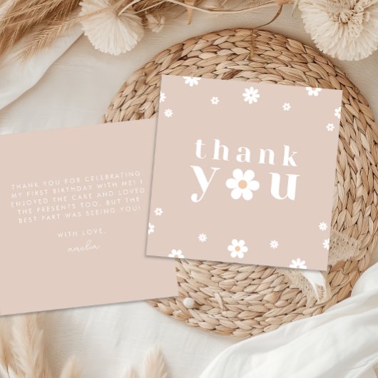 Boho Daisy bedankje Bedankkaart