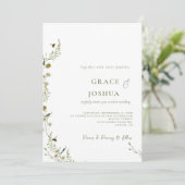 Boho Daisy Beidge Wildflower bruiloft Kaart (Staand voorkant)