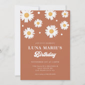 Boho Daisy Birthday Invitations Kaart (Voorkant)