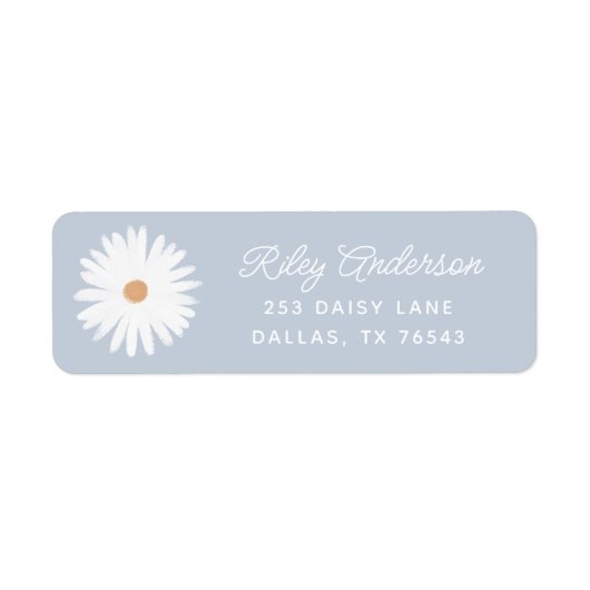 Boho Daisy Birthday Party Return Address Etiket (Voorkant)