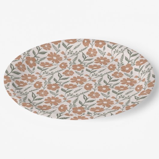 Boho Daisy Bloemen Papieren Bordje (Gekanteld)