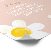 Boho Daisy Bloom 1st Birthday Milestone Sign Poster (Hoek)