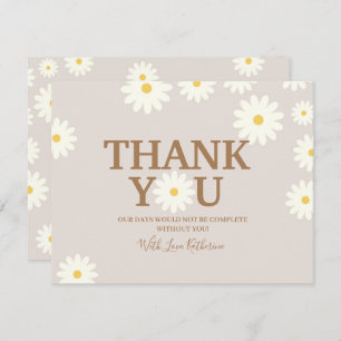 Boho Daisy Carte de remerciements de Baby shower F