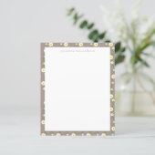 Boho Daisy Chain Floral Motif Nom papeterie (Debout devant)