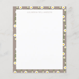 Boho Daisy Chain Floral Motif Nom papeterie