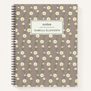 Boho Daisy chain Floral Pattern gepersonaliseerd Notitieboek