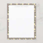 Boho Daisy Chain Floral Pattern Name Stationery (Voorkant)