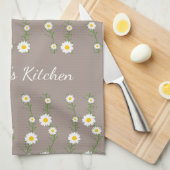 Boho Daisy Chain Floral Pattern Persoonlijke naam Theedoek (Quarter Fold)