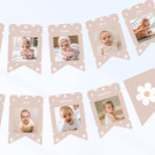 Boho Daisy eerste verjaardag foto banner