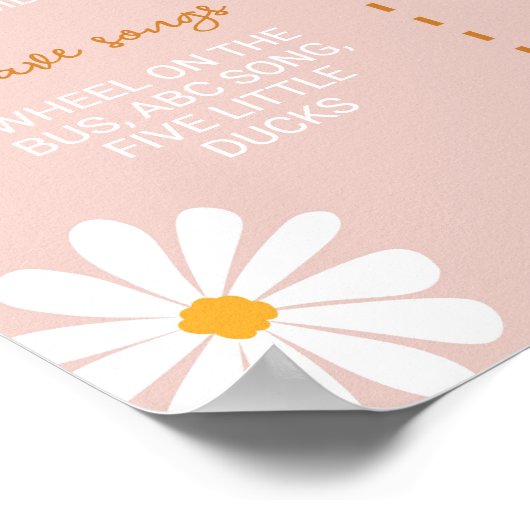 Boho Daisy Eerste Verjaardag Mijlpaal teken Poster (Hoek)