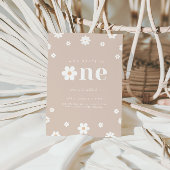 Boho Daisy Eerste Verjaardagsuitnodiging Kaart