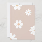 Boho Daisy Eerste Verjaardagsuitnodiging Kaart (Achterkant)