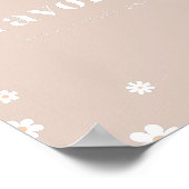 Boho Daisy Favors Verjaardagsfeest teken Poster (Hoek)