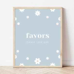 Boho Daisy Favors Verjaardagsfeestje teken Poster