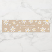 Boho Daisy Floral Étiquette bouteille d'eau (Étiquettes simples)