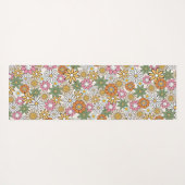 Boho Daisy Flowers 70s Groovy Floral Yogamat (Achterkant (horizontaal))